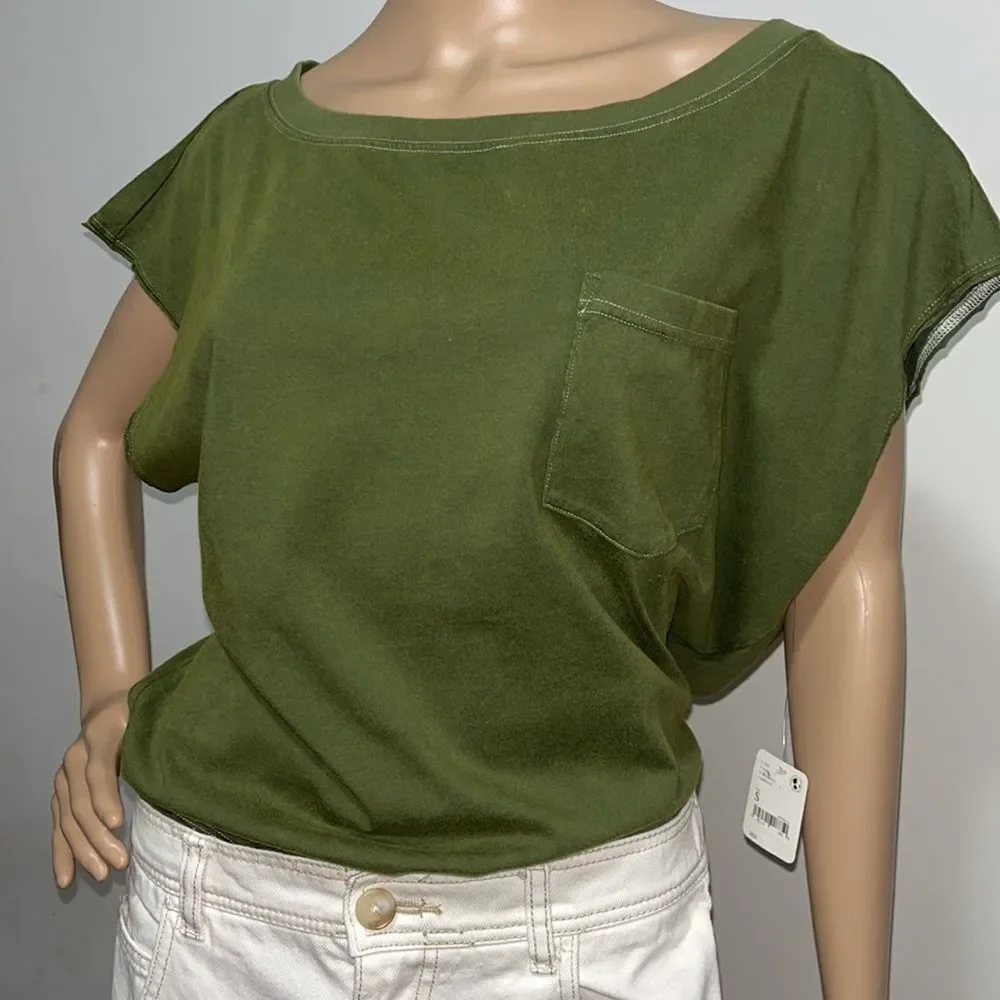 Free People Road Trip Cotton Bodysuit, Verde - Picture 2 of 12